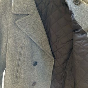 J.Crew Men’s dock peacoat in grey, Size L. Worn once.